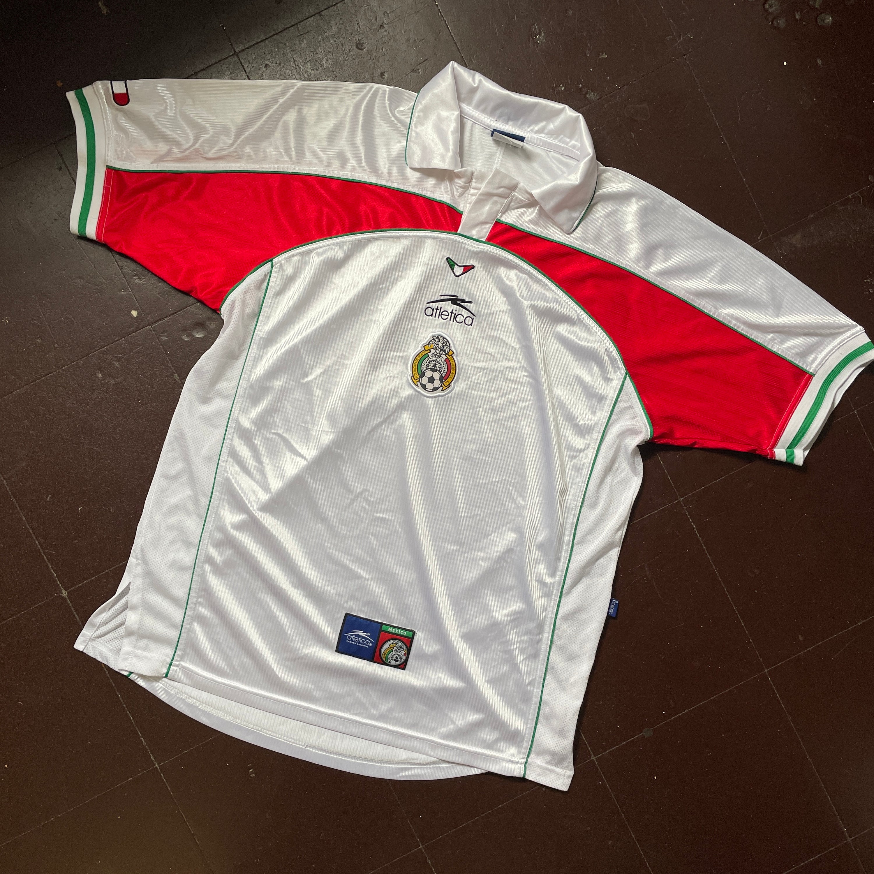 US M - ATLETICA MEXICO SOCCER JERSEY "WHITE RED" [2000]