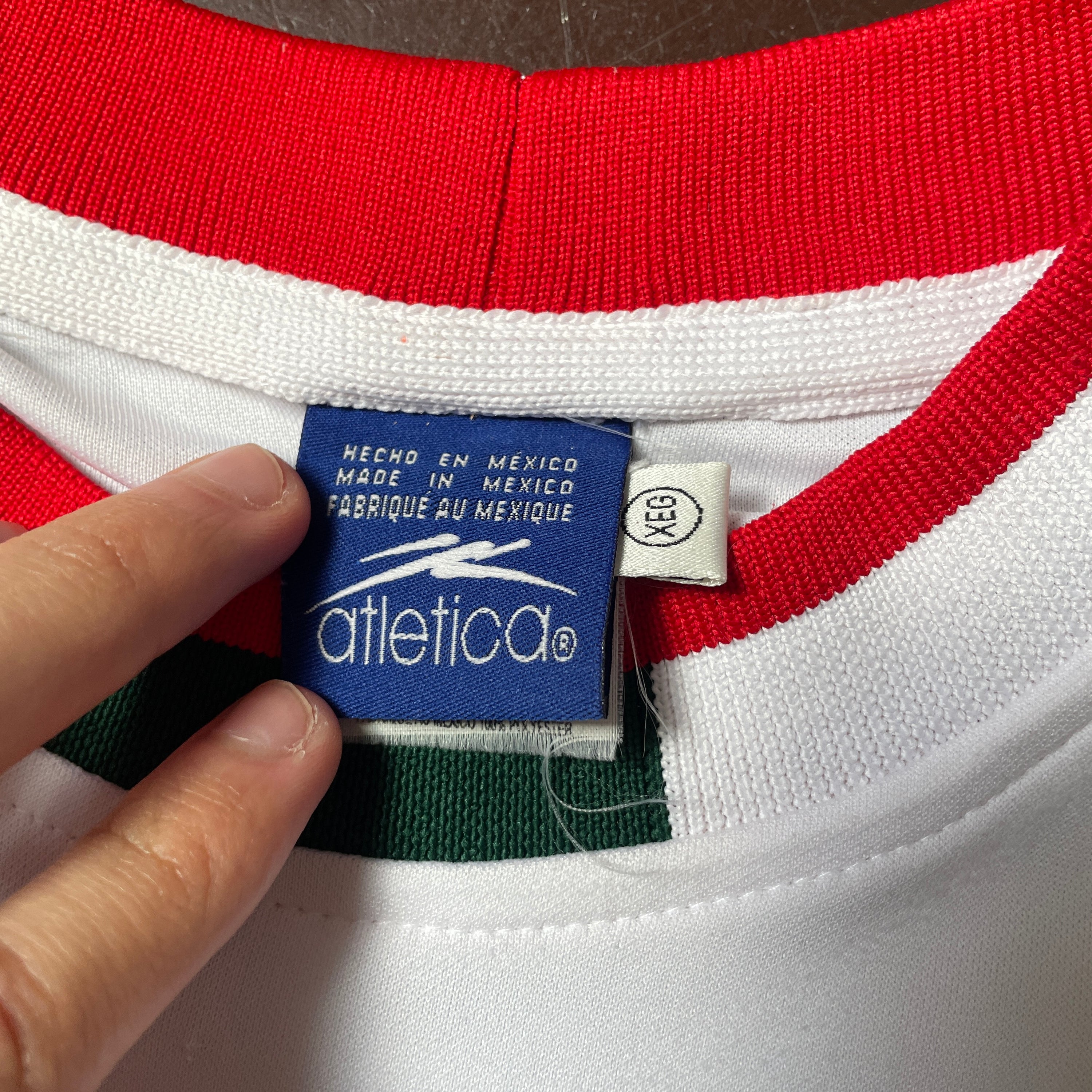 US XL - ATLETICA MEXICO SOCCER JERSEY "WHITE RED" [2001]