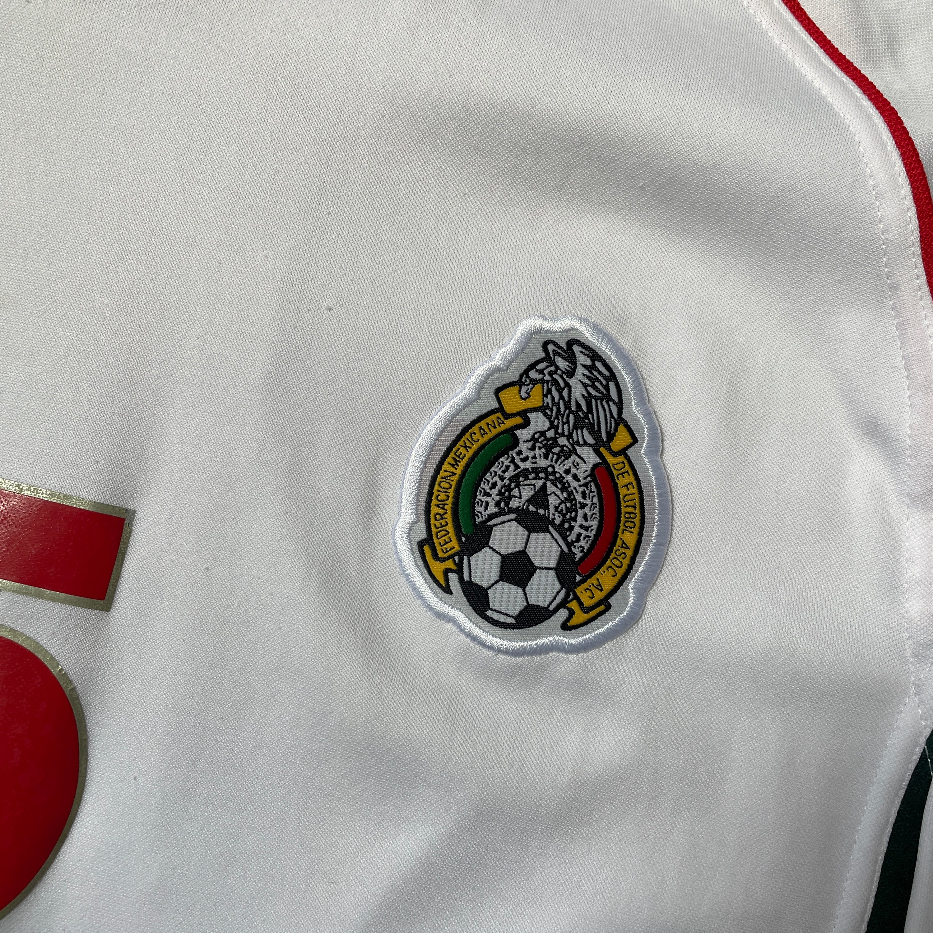 US XL - ATLETICA MEXICO SOCCER JERSEY "WHITE RED" [2001]