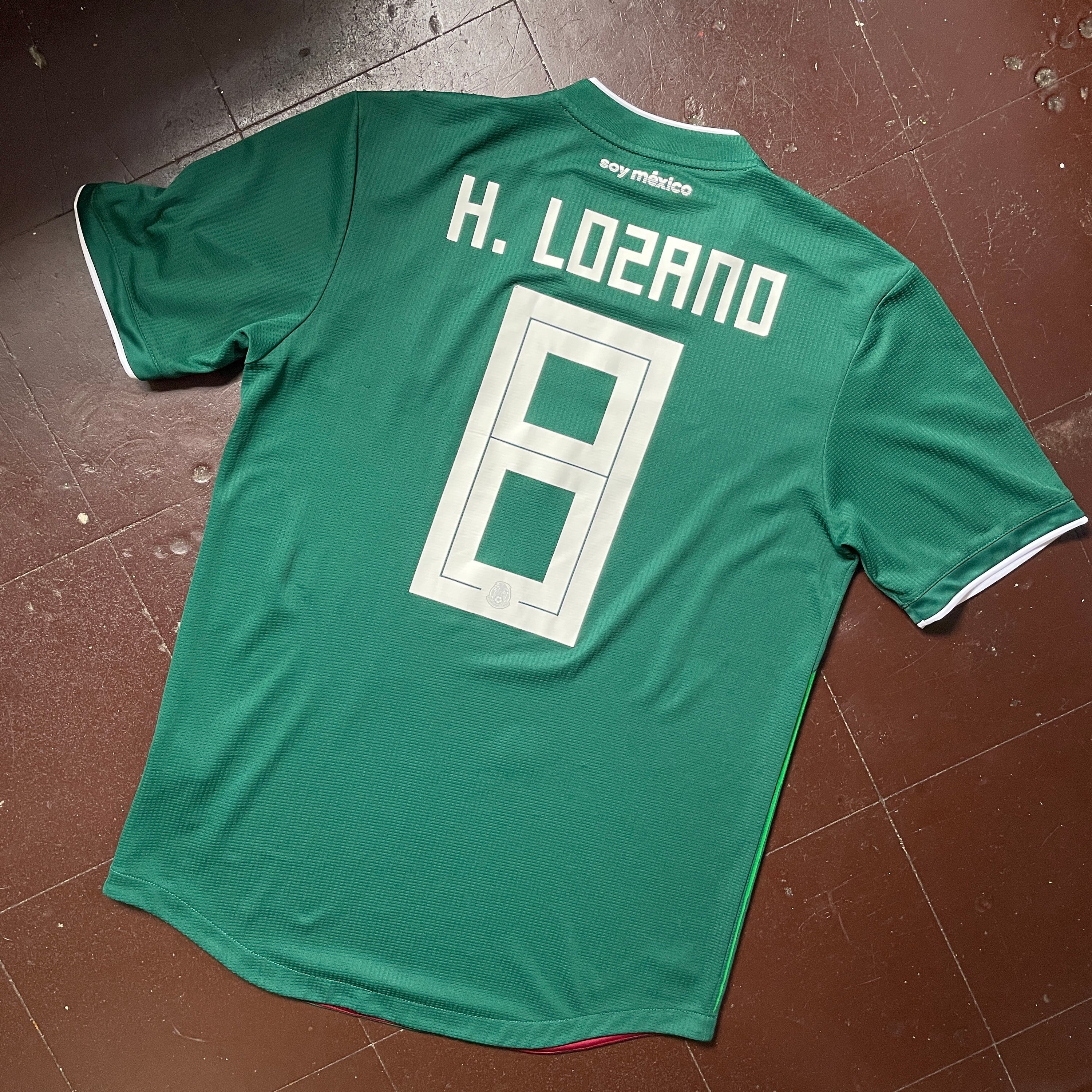 US M - ADIDAS MEXICO SOCCER JERSEY WORLD CUP "CHUCKY LOZANO" GREEN [2018]