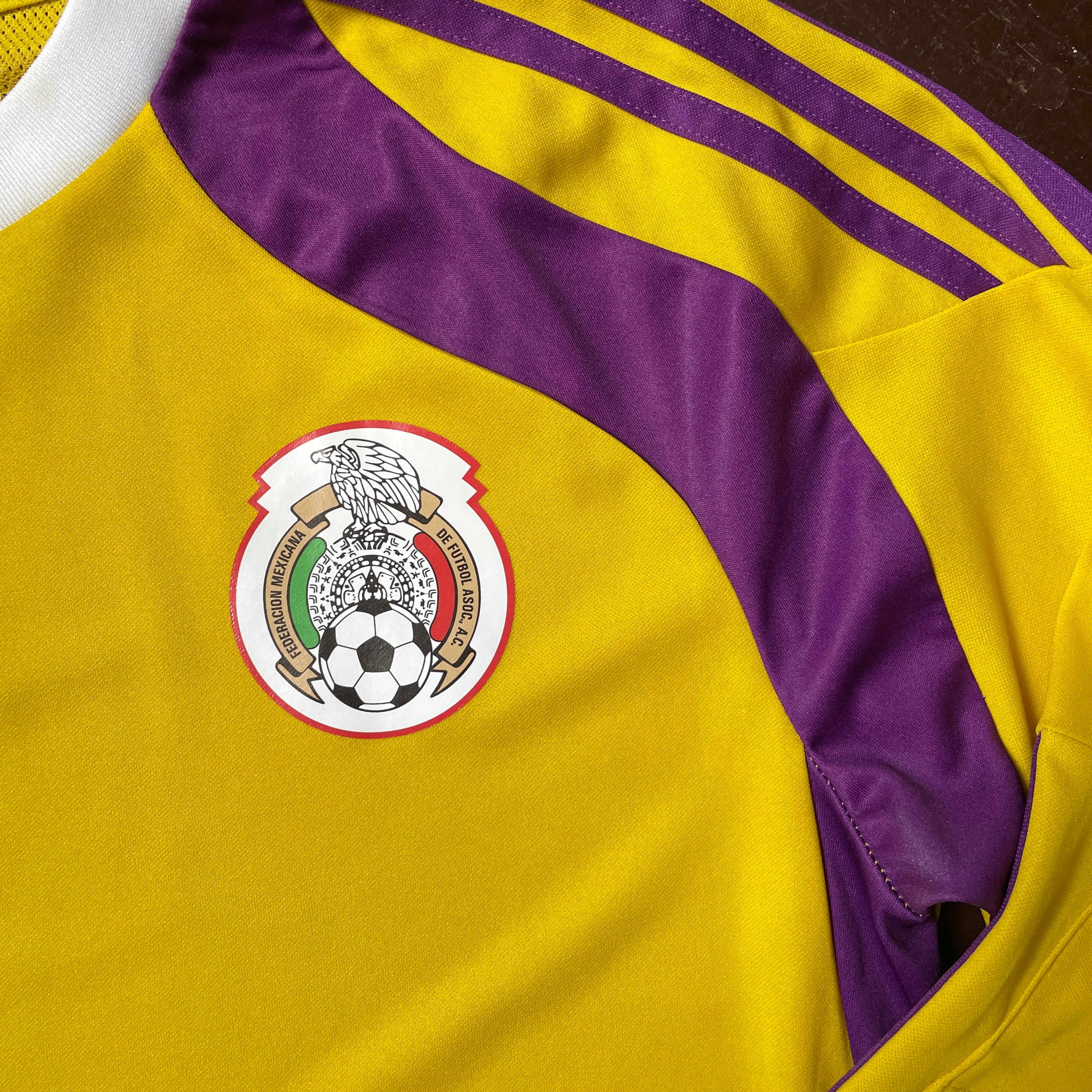 US S - ADIDAS MEXICO SOCCER JERSEY WORLD CUP GK "OCHOA YELLOW" [2014]